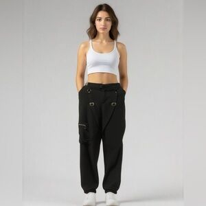 Hot Topic Pants Women Size 5 Straps High Rise Joggers Goth Punk Grunge Skater